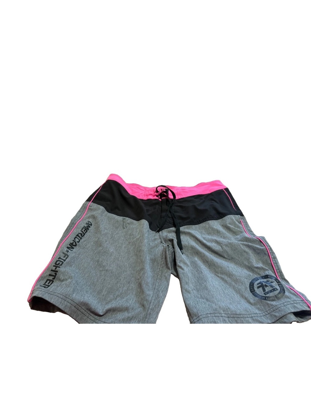 American Fighter Mens Pink/Grey Board Shorts! 34x11